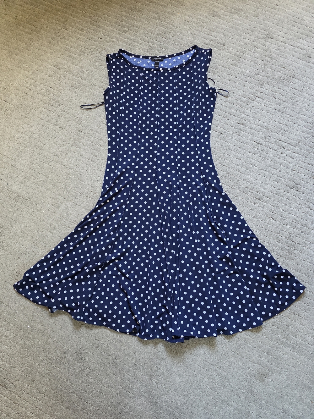 Forever 21 Navy and White Polka Dot Dress